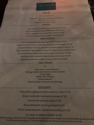 Menu photo 2 The Narrow by Gordon Ramsay London, XGL