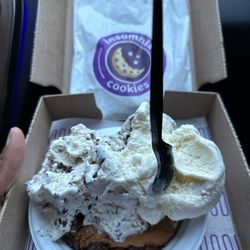 Insomnia Cookies - Two Scopes on triple chocolate Chip Cookie