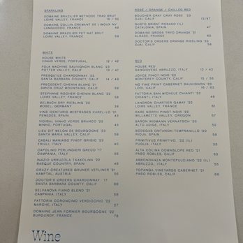 Model Citizen - Wine List - New American Near Me - Ventura, California