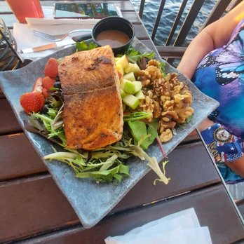 Village Brewhouse - Apple Walnut Salad with Blackened Salmon - Burgers Near Me - Punta Gorda, Florida Village Brewhouse - Apple Walnut Salad with Blackened Salmon - Burgers Near Me - Punta Gorda, Florida