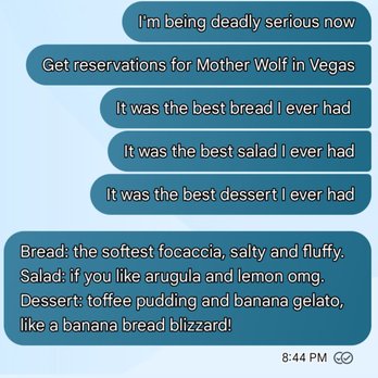 Mother Wolf - Word. Actually a bunch. - Pizza Near Me - Las Vegas, Nevada Mother Wolf - Word. Actually a bunch. - Pizza Near Me - Las Vegas, Nevada