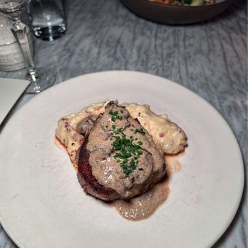 Lyle's - BEEF TENDERLOIN* - 7oz, Smashed Red Potatoes, Creamy Wild Mushrooms, Garlic Herb Butter - Breakfast & Brunch Near Me - Washington, DC, District of Columbia