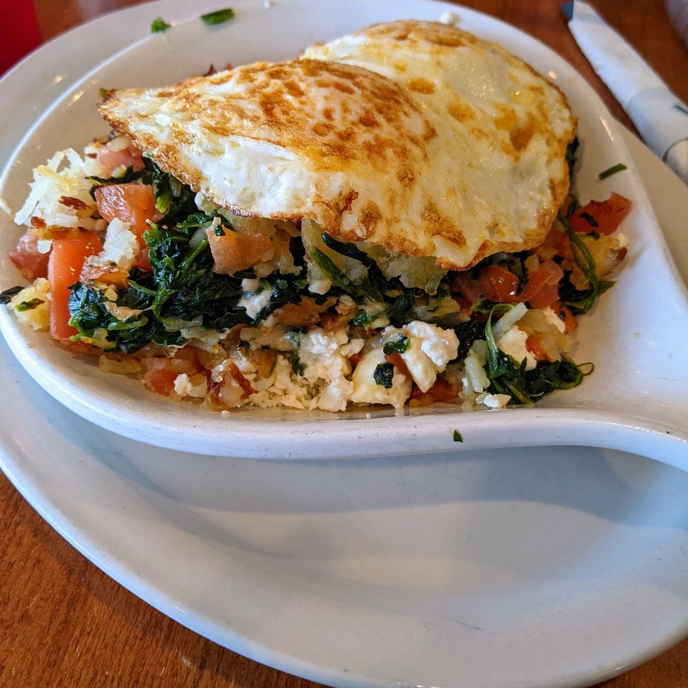 Lucky Grill - Popeye skillet... excellent for $12...came with 2 pancakes - Diners Near Me - Chicago, Illinois Lucky Grill - Popeye skillet... excellent for $12...came with 2 pancakes - Diners Near Me - Chicago, Illinois
