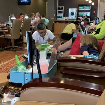 Andy Nails - The tech put our daughter in a chair to nap while my husband and I finished getting our pedis! - Nail Salons Near Me - Indianapolis, Indiana