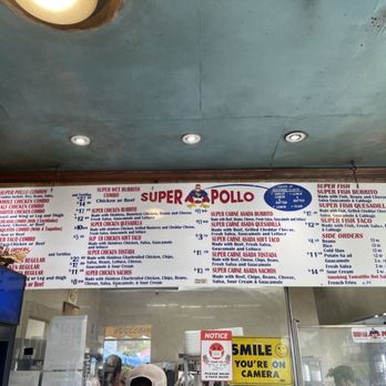 Super Pollo - Menu and prices as of:  Sept 2023 - Mexican Near Me - Costa Mesa, California