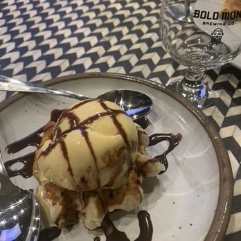Bold Monk Brewing - Waffle dessert with vanilla ice cream - Brewpubs Near Me - Atlanta, Georgia