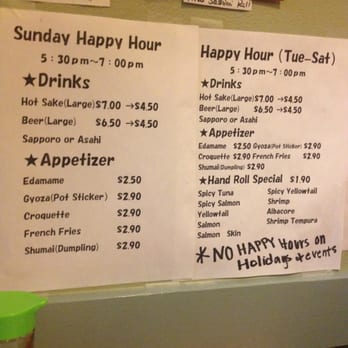 Sushi Anza - Happy hours Tue - Sat 5:30 to 7 pm - Sushi Bars Near Me - Torrance, California