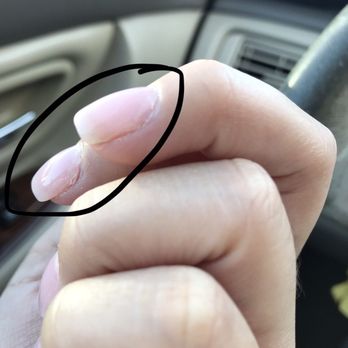 Gummme Nails & Spa - Photo date shows 3 days after mani. Circled the imperfections. - Nail Salons Near Me - Bellflower, California Gummme Nails & Spa - Photo date shows 3 days after mani. Circled the imperfections. - Nail Salons Near Me - Bellflower, California