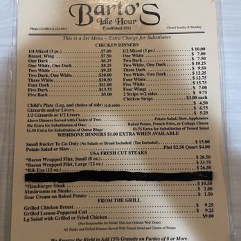Barto's Idle Hour - Menu - Lounges Near Me - Frontenac, Kansas Barto's Idle Hour - Menu - Lounges Near Me - Frontenac, Kansas