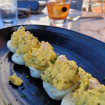 Cork & Pig Tavern - Deviled eggs, highly recommended. (We asked for no bacon). - New American Near Me - Midland, Texas Cork & Pig Tavern - Deviled eggs, highly recommended. (We asked for no bacon). - New American Near Me - Midland, Texas