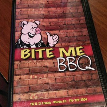 Bite Me BBQ - The logo and menu cover - Barbeque Near Me - Wichita, Kansas