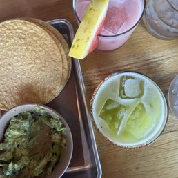 Green Margarita, Seasonal Watermelon Margarita, chips and guacamole Green Margarita, Seasonal Watermelon Margarita, chips and guacamole
