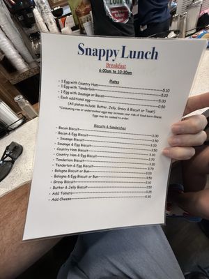 Menu photo 4 Snappy Lunch Mt Airy, NC