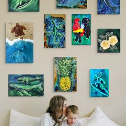 Ceramic Designs By Albert Molina - Assorted handmade ceramic walling hanging with Hawaiian themes