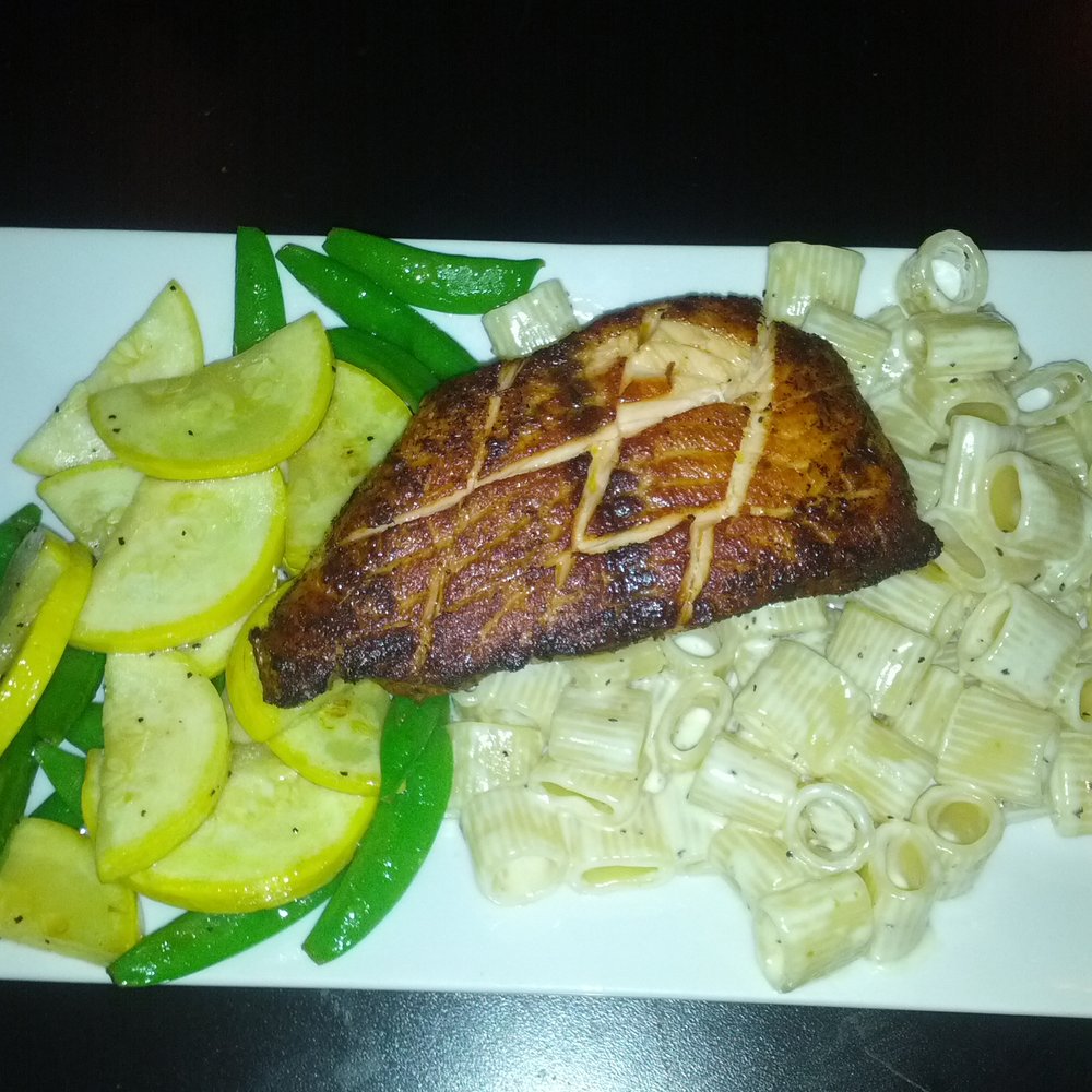 Trenton Social - Blackened salmon...veggoes...wine aauce and pasta - Wine Bars Near Me - Trenton, New Jersey Trenton Social - Blackened salmon...veggoes...wine aauce and pasta - Wine Bars Near Me - Trenton, New Jersey