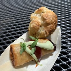 Lemelson Vineyards - BBQ spring roll and sausage puff