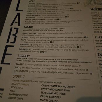 Label - Menu other half as of 10/24 - New American Near Me - Pittsford, New York