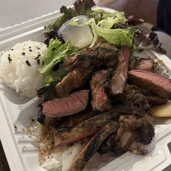Upscale Hawaii - Garlic Ribeye cooked Medium (cut up at home) - Diners Near Me - Honolulu, Hawaii
