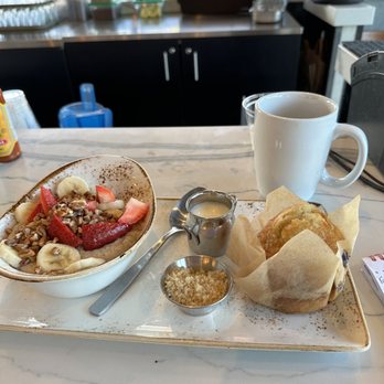 First Watch - Oat meal w/fresh fruit, pecans, brown sugar, milk & Blueberry muffin. Side of potatoes. OMG, what else can I say. TY Jackie! - Breakfast & Brunch Near Me - Kansas City, Missouri First Watch - Oat meal w/fresh fruit, pecans, brown sugar, milk & Blueberry muffin. Side of potatoes. OMG, what else can I say. TY Jackie! - Breakfast & Brunch Near Me - Kansas City, Missouri