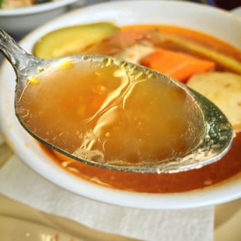 Taqueria El Grullo - Caldo de Pollo -- nurturing soup w big ol' chicken pieces and a half-a-potato :) - Mexican Near Me - Oakland, California Taqueria El Grullo - Caldo de Pollo -- nurturing soup w big ol' chicken pieces and a half-a-potato :) - Mexican Near Me - Oakland, California