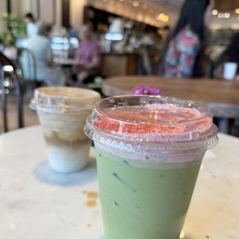 Bakery Museum & Co - Pink matcha and tiramisu latte - Cafes Near Me - Fairfax, Virginia
