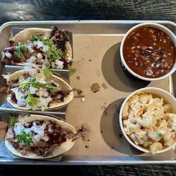 HoneyFire BBQ - Brisket tacos. Don't forget the bourbon baked beans - they rock!!! - Barbeque Near Me - Nashville, Tennessee HoneyFire BBQ - Brisket tacos. Don't forget the bourbon baked beans - they rock!!! - Barbeque Near Me - Nashville, Tennessee