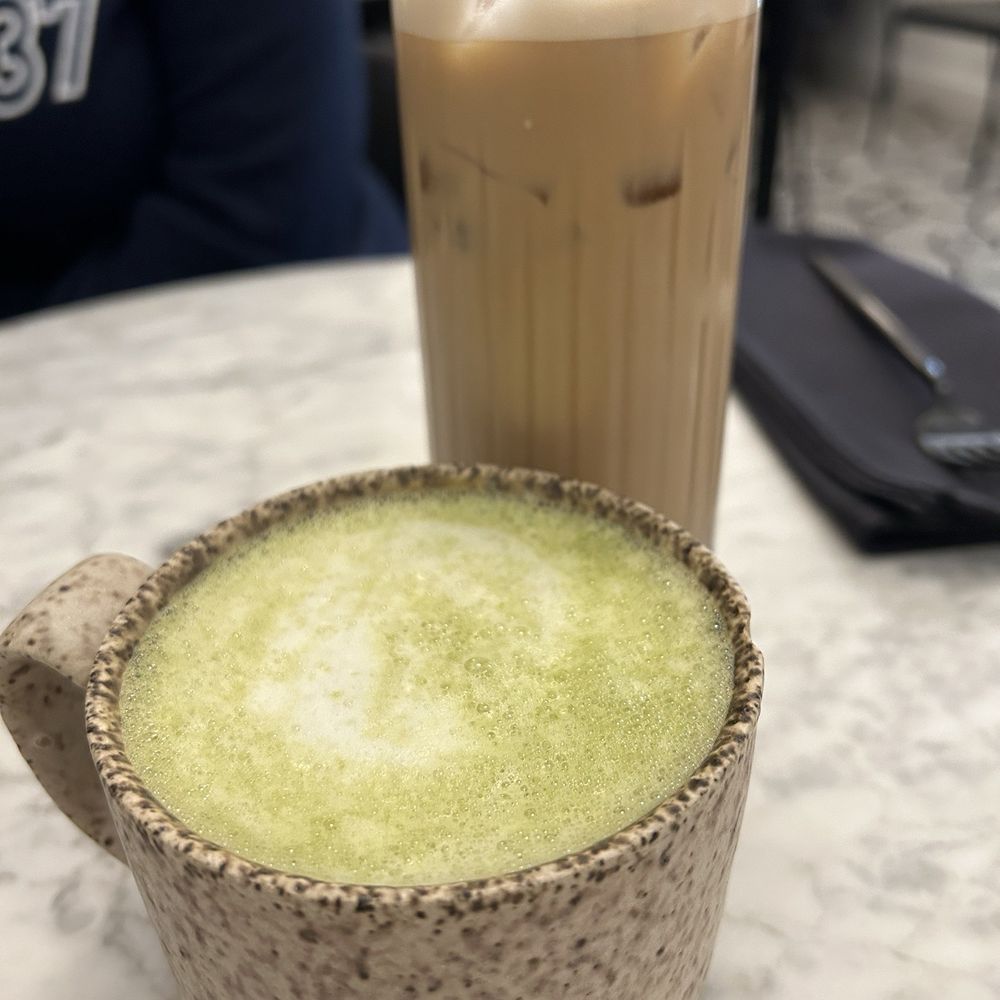 Moveable Feast - Matcha latte and iced lavender latte - Cafes Near Me - Wheaton, Illinois
