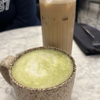 Moveable Feast - Matcha latte and iced lavender latte - Cafes Near Me - Wheaton, Illinois Moveable Feast - Matcha latte and iced lavender latte - Cafes Near Me - Wheaton, Illinois