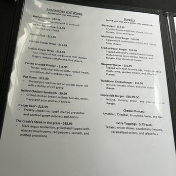 Buffalo Creek Bar & Grill - Menu 7/2023 - Bars Near Me - West Seneca, New York