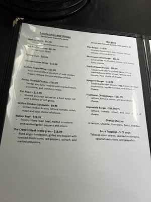 Menu photo 6 Buffalo Creek Bar & Grill West Seneca, NY