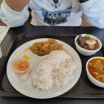 Nanay's - 3 item combo. Rice, picadillo, beef steak, caldareta. - Filipino Near Me - Chandler, Arizona