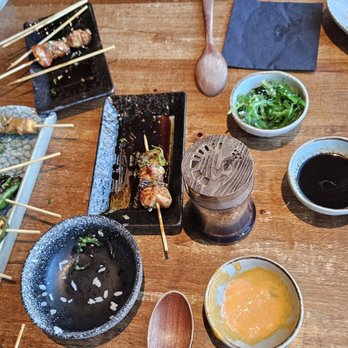 Shinya Shokudo - Chicken Yakitori, tonkatsu, veggies, onigiri... all so so good! As you can see, it's mostly gone. Yum!! - Izakaya Near Me - Seattle, Washington Shinya Shokudo - Chicken Yakitori, tonkatsu, veggies, onigiri... all so so good! As you can see, it's mostly gone. Yum!! - Izakaya Near Me - Seattle, Washington