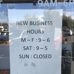 New hours post Covid pandemic New hours post Covid pandemic