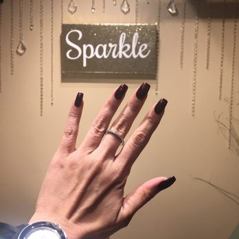 Sparkle Nail Salon - The vampy Louboutin-inspired burgundy-red I was seeking along with slightly coffined-tips for an elongated look. - Nail Salons Near Me - Chicago, Illinois