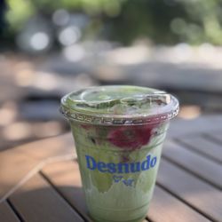 Desnudo Coffee - Earth Day matcha with oat milk
