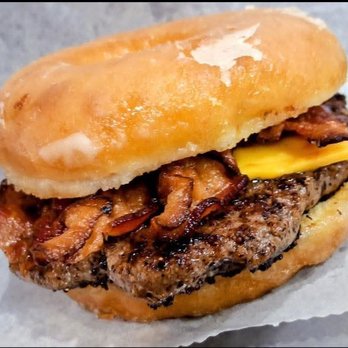 Swiss Cafe & Ice-cream - Sweet Bacon Cheeseburger Doughnut - Ice Cream & Frozen Yogurt Near Me - Vevay, Indiana Swiss Cafe & Ice-cream - Sweet Bacon Cheeseburger Doughnut - Ice Cream & Frozen Yogurt Near Me - Vevay, Indiana