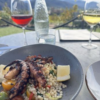 Altisima Winery - Octopus on a bed of couscous - Wineries Near Me - Temecula, California