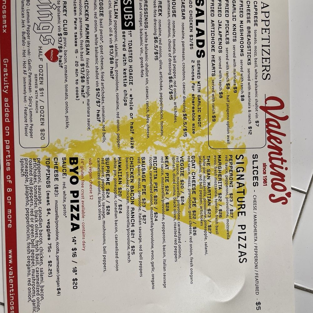 Valentino's Pizza - Pizza Near Me - San Marcos, Texas
