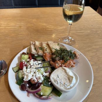 Lola - Salmon kebab plate - Greek Near Me - Seattle, Washington Lola - Salmon kebab plate - Greek Near Me - Seattle, Washington