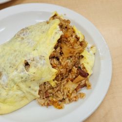 Kim chi omlette fried rice.