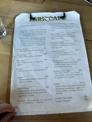 Menu photo 1 The Park Cafe Marahau, AUK Menu photo 1 The Park Cafe Marahau, AUK