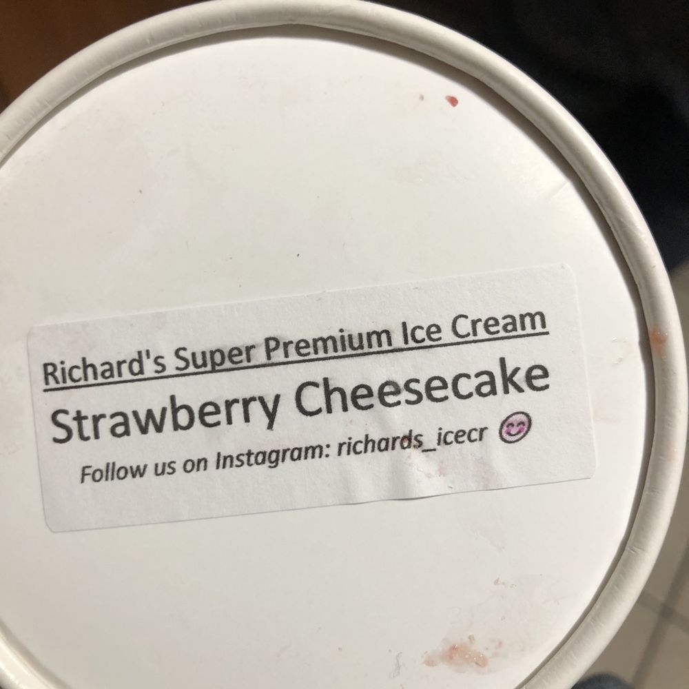 Richard's Super Premium Ice Cream - Strawberry Cheesecake Ice Cream Pint - Ice Cream & Frozen Yogurt Near Me - Chicago, Illinois Richard's Super Premium Ice Cream - Strawberry Cheesecake Ice Cream Pint - Ice Cream & Frozen Yogurt Near Me - Chicago, Illinois