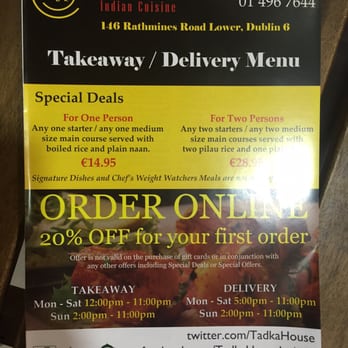 Tadka House - Menu - Indian Near Me - Dublin, D