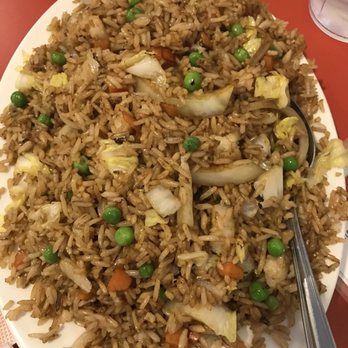Hakka Village Chinese Restaurant - Vegetarian Fried Rice (too oily for us) - Chinese Near Me - Brampton, Ontario