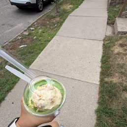 Matcha Banana pudding latte Matcha Banana pudding latte