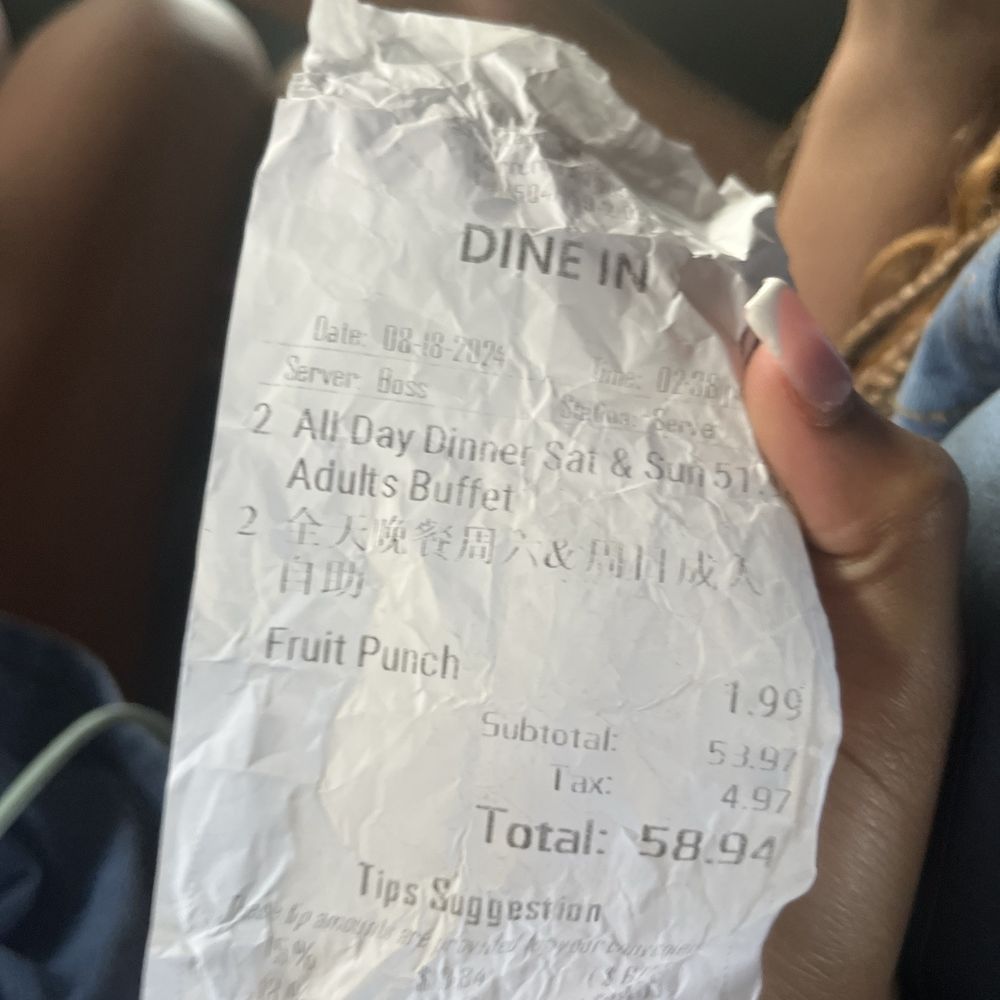 Ombu Buffet - receipt - Buffets Near Me - Marrero, Louisiana Ombu Buffet - receipt - Buffets Near Me - Marrero, Louisiana