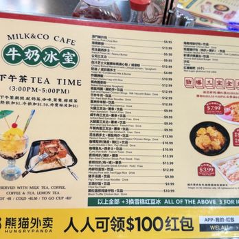 Milk & Co Cafe - Afternoon tea menu - Chinese Near Me - Monterey Park, California