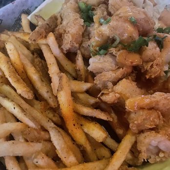 Bubba's 33 - Shrimp poorboy with seasoned fries. Very tasty. - Burgers Near Me - Universal City, Texas