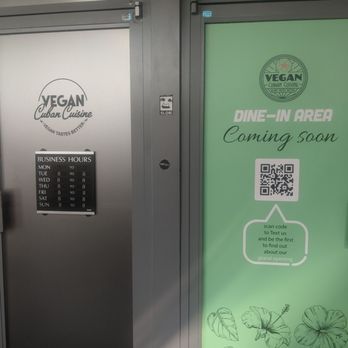 Vegan Cuban Cuisine - Indoor Seating Area Coming Soon - Vegan Near Me - Miami, Florida
