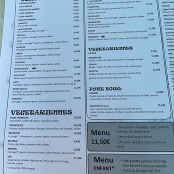 Crêperie Beaubourg - Menu as of June 2023 - Creperies Near Me - Paris, 75